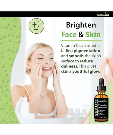 GreenIVe Vitamin C Serum | Tri-Lifting Serum with Hyaluronic Acid & Vegetable Collagen | Anti-Aging Skincare - Buy Online on GoSupps.com