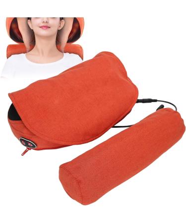 Neck Support Cushion & Back Massager - Multifunctional Cervical Pillow with Moxa Device | Rechargeable Intelligent Neck Massage (Orange) - Buy Online on GoSupps.com