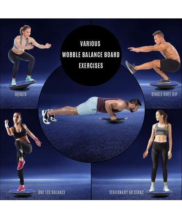 Yes4All Cobalt Blue Plastic Wobble Balance Board - Round Balance Trainer for Core Training - Home Gym Workout Essential - Buy Online on GoSupps.com
