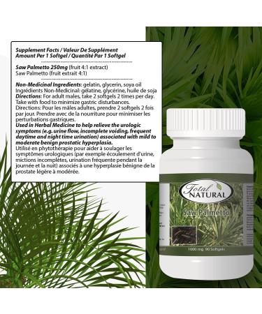 Saw Palmetto Supplement 1000mg 90s 5 bottles by Total Natural Prostate Health Prostate Support Supplement Formula Reduces Frequent Urination and Prevent Hair Loss - Buy Online on GoSupps.com