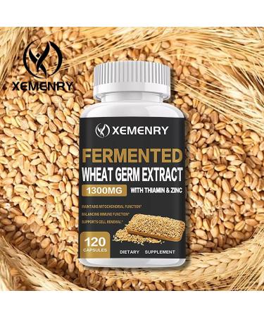 Fermented Wheat Germ Extract 1300mg (120 Capsules) idine Thiamine Zinc - Anti-Aging - Buy Online on GoSupps.com