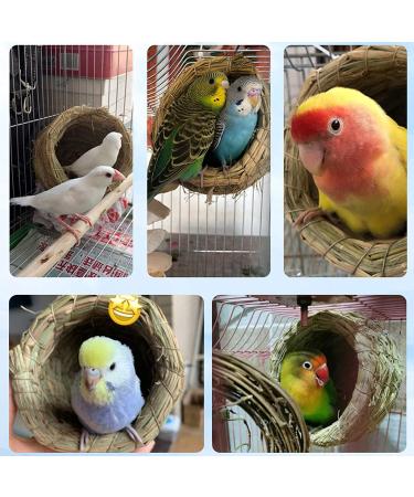 2Pcs Handmade Birdcage Straw Birdhouse for Lucky Birds - Natural Fiber Simulation Nest for Resting and Breeding - Provides Shelter and Hideaway from Predators and Cold Weather - Buy Online on GoSupps.com