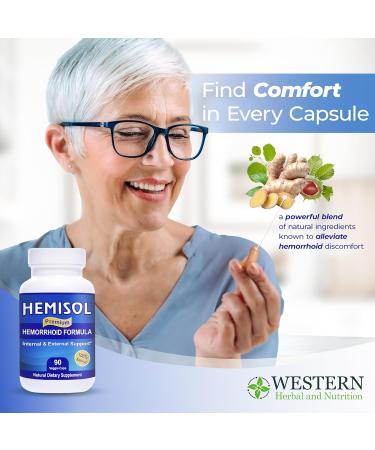 Premium Natural Hemorrhoid Formula Hemorrhoids Treatment Comfort & Wellness Ease Burning Irritation & Discomfort Dietary Supplement 90 Caps 1 Bottle (90 Capsules) - Buy Online on GoSupps.com