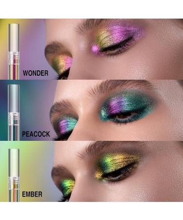 Shop 3 Pieces Chameleon Metallic Liquid Eyeshadow - Highly Pigmented Sparkling & Rapid-Drying - Perfect for Stunning Eye Looks - Buy Online on GoSupps.com