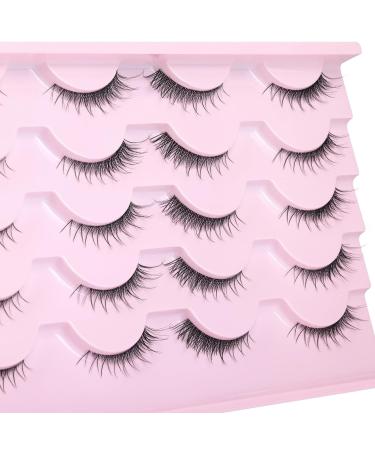 Natural Wispy Cat Eye 3/4 Manga False Eyelashes - Pack of 10 Pairs - Buy Online on GoSupps.com