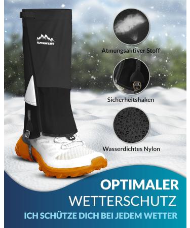 Alpine Value Waterproof Gaiters for Men & Women | Durable Hiking Hunting Snow & Rain Protection | German Start-up - Buy Online on GoSupps.com