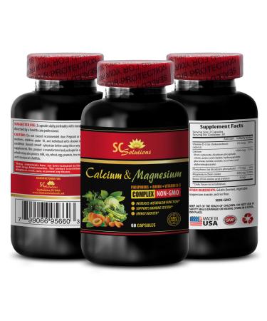 Calcium Magnesium zinc with Vitamin d3 - Calcium Magnesium Complex with Vitamin D and Boron - Muscle Repair Supplement for Men Immune Support Vitamins for Adults Muscle Growth - 1 Bottle 60 Caps