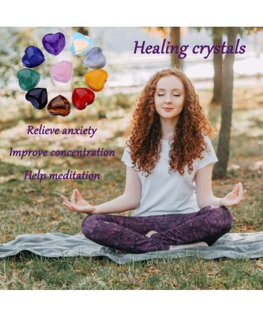 MAIBAOTA Rose Quartz Healing Crystal Gemstones Pocket Gifts Heart-Shaped Nature Spiritual Energy Pink Crystals for Women Men Reiki Divination Balancing Yoga Meditation 10PCS - Buy Online on GoSupps.com