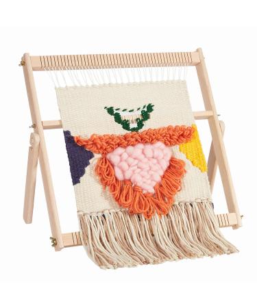WILLOWDALE Multi-Craft Weaving Loom Large Frame 16.5" x 15.7" x 1.2" Wooden Loom Tapestry Loom Creative DIY Weaving Art & Crafts for Kids, Beginners, Experts
