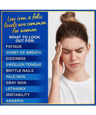 Iron Pills for Women with Folic Acid - 6 Month Supply for Anemia, Period and Pregnancy Support - 180 Vegan Tablets - Buy Online on GoSupps.com