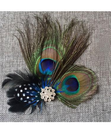 Charming Peacock Feather Hair Clip | Retro Party Accessory & Bridesmaid Gift | Stylish Hair Accessory (10-15 cm) - Buy Online on GoSupps.com