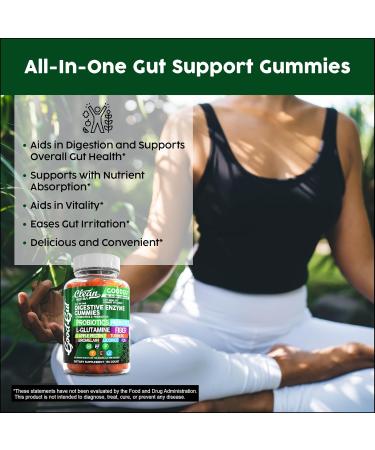 Clean Nutraceuticals Digestive Enzymes with Probiotics & Prebiotics for Digestive Health Gummies & L-Glutamine for Gut Health Bromelain Apple Pectin Inulin FOS Plant Based Vegan Gummy Vitamins 1 - Buy Online on GoSupps.com