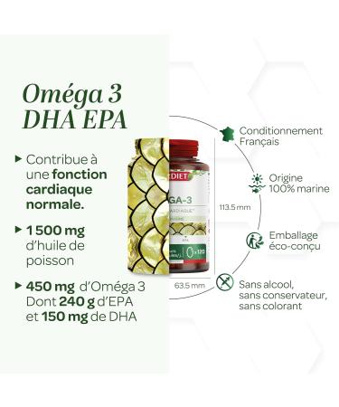 SUPERDIET - OMEGA 3 - DHA - EPA - Heart function - Wild fish oil - Nutritherapy - Packaged in France - 120 capsules - Buy Online on GoSupps.com