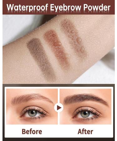 2-Color Eyebrow Powder Palette Waterproof Long-Lasting Eyebrow Makeup Kit Defined Brow Filler Lightweight Blendable Natural Full Look for Sparse Eyebrows with Brush -03 Medium Brown + Dark Brown - Buy Online on GoSupps.com