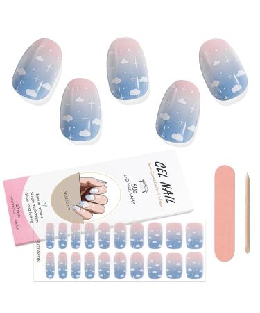 Kalolary Gel Nail Polish Strips Semi Cured Nail Gel Art Sticker Waterproof Full Nail Wraps Decal Sets with Nail File and Stick for Women Girls Nail Art Decor (UV/LED Lamp Required) (6)