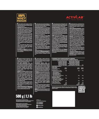 Activlab 100% Whey Premium 500g 16 Servings x 23G Protein Powder | 6.9 G BCAAs | Muscle Building & Regeneration | Glutamine | Low Sugar & Fat | Vanilla Taste - Buy Online on GoSupps.com