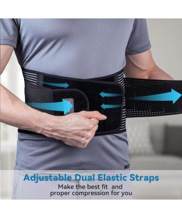 Fenadwe Back B for Lower Back Pain Relief with 6 Stays Back Support Belt for Women & Men Work Waist Lumbar Breathable for Herniated Disc Sciatica zL X-Large Black - Buy Online on GoSupps.com