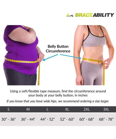 BraceAbility Women's Lower Back Pain Support Belt - Lightweight Lumbar Compression for Nurses, Walking - Soft White Elastic, Discreet Under Clothes - Size Large - Buy Online on GoSupps.com