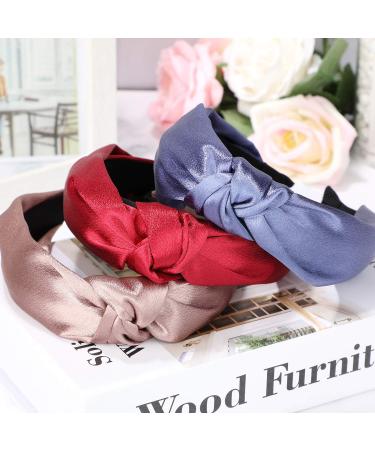 WILLBOND Silk Knot Headbands for Women Girls - 8 Pcs Topknot Solid Color Hair Accessories - Buy Online on GoSupps.com