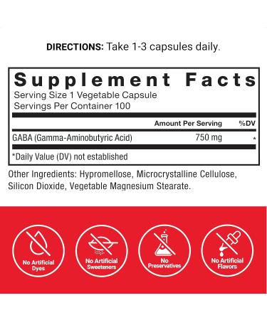 Force Factor GABA 750mg Capsules GABA Supplement to Support Calm Relaxation Sleep & Focus Neurotransmitter Support Vegan Non-GMO 100 GABA Capsules - Buy Online on GoSupps.com