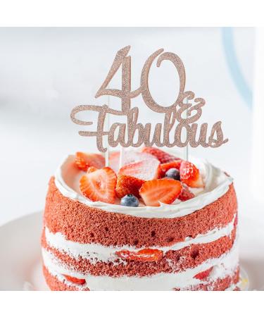 1 PCS 40 & Fabulous Cake Topper Rose Gold Glitter Cheers to Happy 40th Birthday Cake Toppers Forty and Fabulous Cake Pick Decorations for 40th Wedding Anniversary Birthday Party Supplies - Buy Online on GoSupps.com