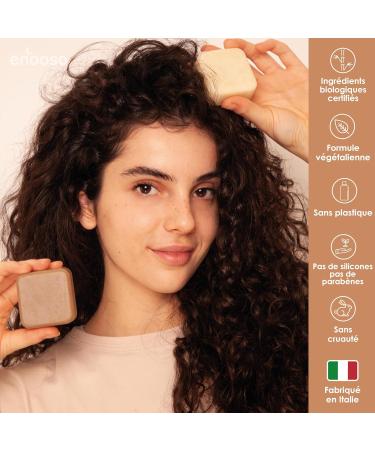 Shampooing et Apr s-shampoing solide pour cheveux Boucl s et Frisottis shampoing sans sulfates silicones Anti-frisottis et Nourrissant avec Huile d'Argan et Ch taigne| 100% Naturel Vegan - Buy Online on GoSupps.com