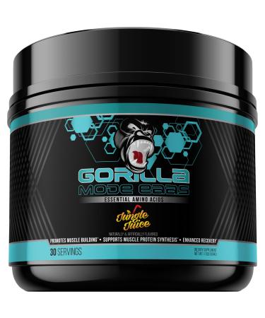 Gorilla Mode EAAs - Essential Amino Acids to Support Muscle Building Enhanced Recovery and Protein Synthesis/Use Before During or After Your Workout / 453 Grams (Jungle Juice)