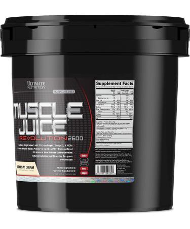 Ultimate Nutrition Muscle Juice Revolution 2600 Weight Gainer with Glutamine & Micellar Casein, Cookies N Cream, 11.1 lbs - Buy Online on GoSupps.com