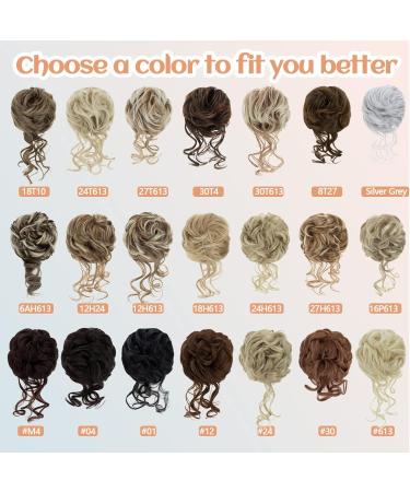 S-Noilite Messy Bun Hair Piece Claw Clip Updo Chignon Curly Wavy Scrunchies Synthetic Ponytail - Light Brown 12 - Buy Online on GoSupps.com