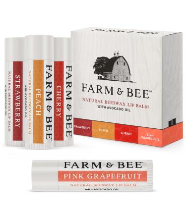 Natural Lip Balm Variety Pack 4 Flavors Organic Ingredients Moisturizing Healing