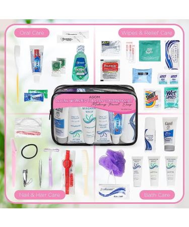 ASOM Women's Travel Toiletries Kit - 36 Pc. TSA Approved Hygiene Essentials Set - Buy Online on GoSupps.com