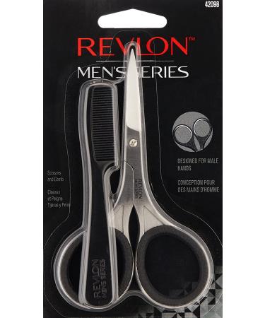 Revlon Men's Series Facial Hair Kit - Stainless Steel Scissors and Comb for Trimming and Styling - Buy Online on GoSupps.com
