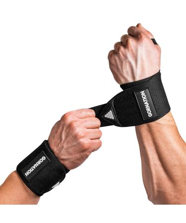 Gornation wrist bandages - Power Wrist Wraps for Fitness Gym Calisthenics & Kraftsport - wrist Support - 1 pair black black - Buy Online on GoSupps.com