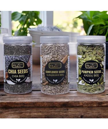 J J Crunch N Munch ChiaSun Pump Fusion Seed Combo of Chia Seeds Pumpkin Seeds and Sunflower Seeds (Pack of 3) - Buy Online on GoSupps.com