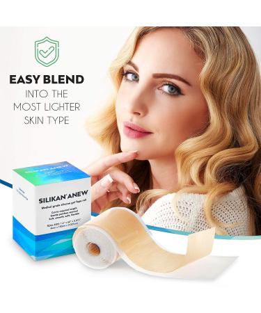 Silikan Silicone Scar Tape - Skin Color Roll 1.6 X 60, Medical Grade for Surgery Scars, Soft Thin Silicone Adhesive for Scar Recovery - 4 Months Supply - Buy Online on GoSupps.com