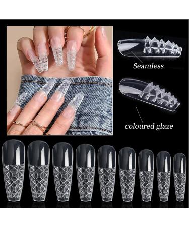 Fake Nails Tips - Full Artificial Nails in 3D Home Women Nail Tips Beginners Manicure Nails for Dating Wedding Traveling 02 - Buy Online on GoSupps.com