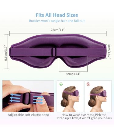 Buy 3D Comfort Sleep Mask for Men & Women - Adjustable Lightweight Eye Mask with Earplugs - Perfect Travel Accessory in Purple - Buy Online on GoSupps.com