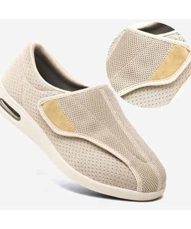 ALASON Diabetic Orthopaedic Shoes for Men - Extra Wide Comfort Sneakers for Swollen Feet, Arthritis, Edema - Beige Size 41 - Buy Online on GoSupps.com
