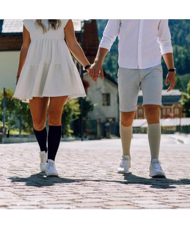 Shop Medical Compression Stockings for Women & Men - 60% Organic Cotton Size M (38-40) Black | Fast International Shipping - Buy Online on GoSupps.com