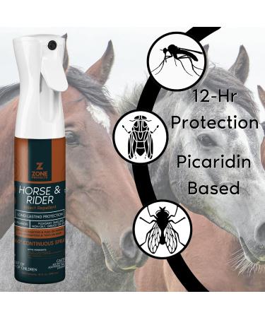 Zone Protects Horse & Rider Picaridin Insect Repellent - 10 oz Spray | DEET-Free 12-Hour Fly & Mosquito Protection - Buy Online on GoSupps.com
