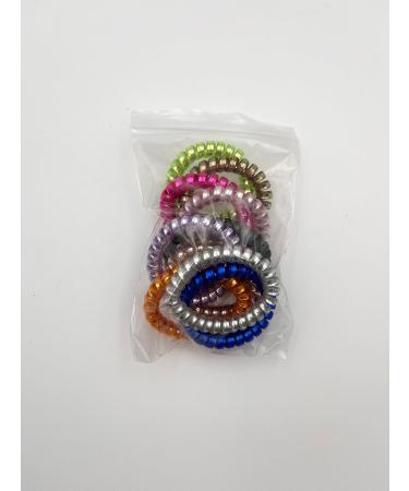 10 Pcs Spiral Hair Bobbles - Elastic Telephone Cable Hair Ties for Women & Girls - Traceless Assorted Colors - Buy Online on GoSupps.com