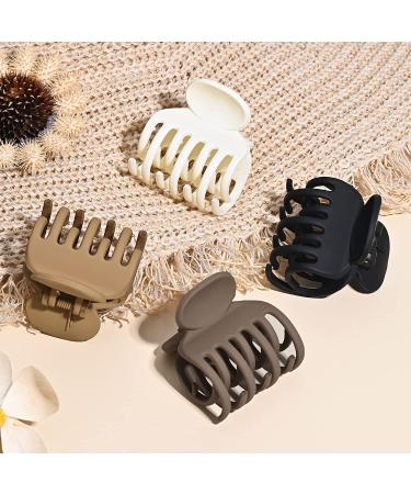 Women's Small Claw Clip Set for Thin Coarse Curly Hair - 90s Style, Strong Hold - 4 Pieces, Matte Finish - Short Hair Accessories - Buy Online on GoSupps.com