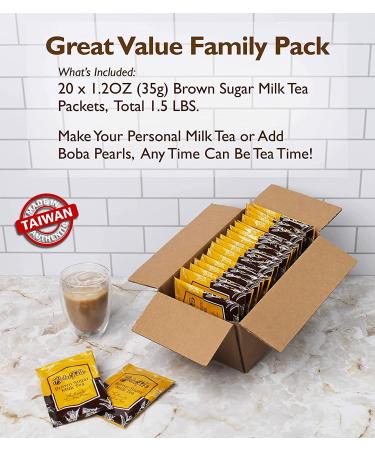 BOBA FIDE Brown Sugar Boba Milk Tea Powder - Perfect for Homemade Bubble Tea | 20 Packets - Buy Online on GoSupps.com