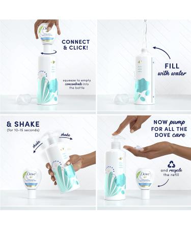 Dove Concentrate Refill & Reusable Bottle - Daily Moisture Starter Kit for Soft Skin (4 Fl oz Makes 16 Fl oz) | Eco-Friendly Body Care - Buy Online on GoSupps.com