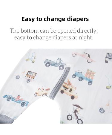 Chilsuessy Baby Summer Sleeping Bag with Feet - 0.5 Tog 100% Cotton for Boys & Girls Colorful Cars - Ideal for Ages 90-100cm - Buy Online on GoSupps.com