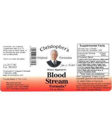 Dr. Christopher's Blood Stream Formula, 2 oz Glycerine Extract - Natural Herbal Blend - Buy Online on GoSupps.com