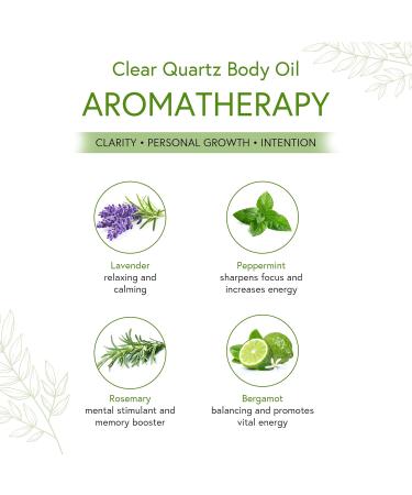 Honeybee Gardens Crystal Infused Body Oil Rollerball Clear Quartz Organic Moisturizing Non-Greasy for All Skin Types 2 Fl Oz 0.34 Fl Oz (Pack of 1) - Buy Online on GoSupps.com