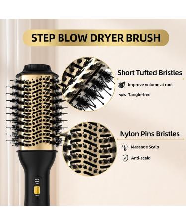 4-in-1 Hot Air Brush - Salon-Grade Golden Styling Tool for All Hair Types - International Shipping Available - Buy Online on GoSupps.com