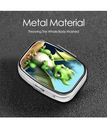Dragon Cute 2 Compartment Pill Case | Travel Pill Organizer & Gift Small Pill Box for Purse & Pocket - Buy Online on GoSupps.com