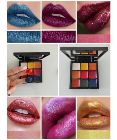 9-Color Glitter Super Gloss Lipstick Palette - Moisturizing Waterproof & Pigmented Makeup for Festivals & Halloween - Buy Online on GoSupps.com